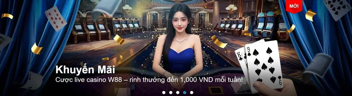 Khuyến mãi live casino W88 với dealer nữ tại bàn baccarat và thưởng hàng tuần